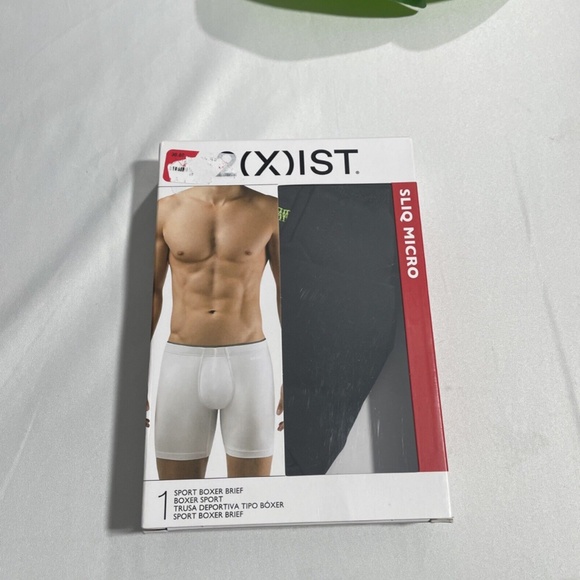 NIB $30 2(X)IST [ Medium‎ ] Sliq Micro Sliq Long Leg Boxer Brief in Black Green - Picture 3 of 16